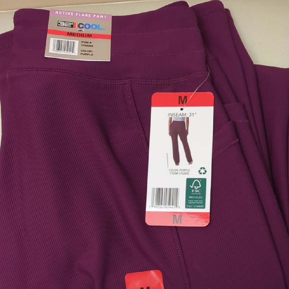 32 Degrees Purple Active Flare Pants